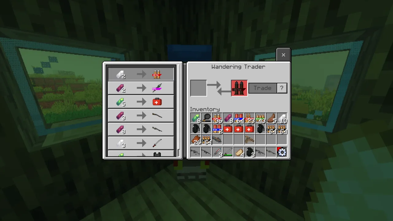 TC Zombie Apocalypse map: Wandering Trader trade menu open