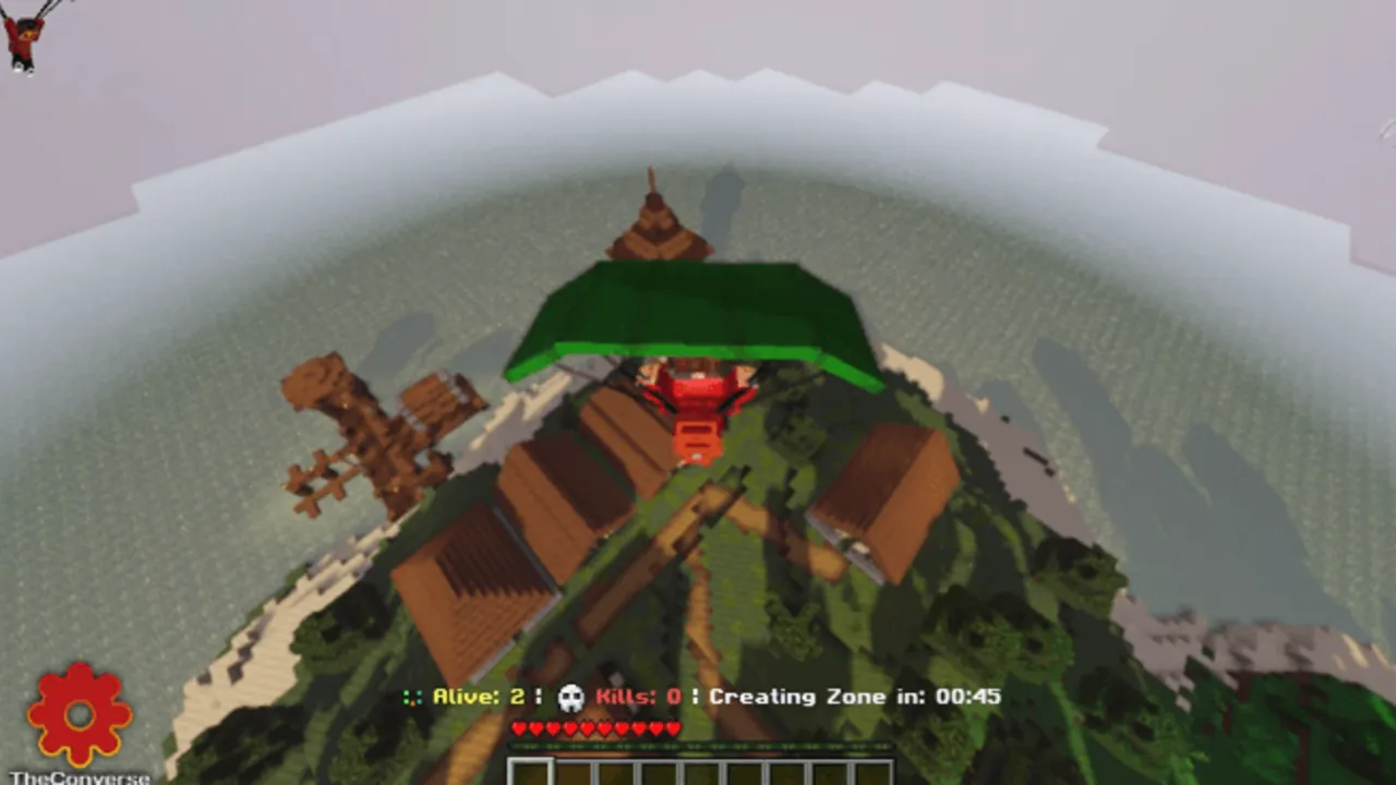 TEF - Battle Royale - The Storm Update Compatible With Vibrant Visuals map: Players on a mountain with a storm closing in