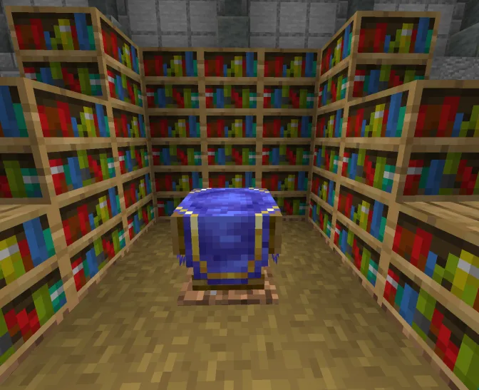 A Magic Way addon: Blue magic book in library