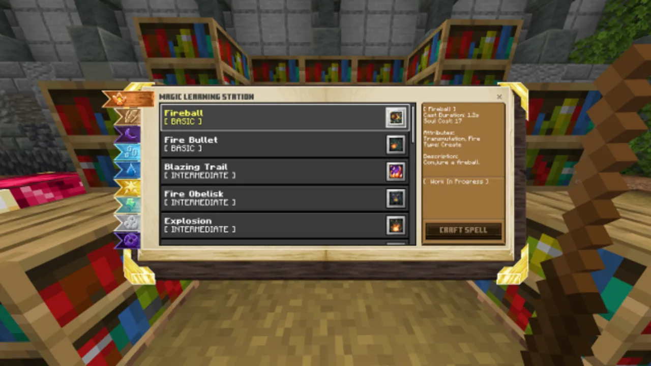 A Magic Way addon: Magic learning station with spell list