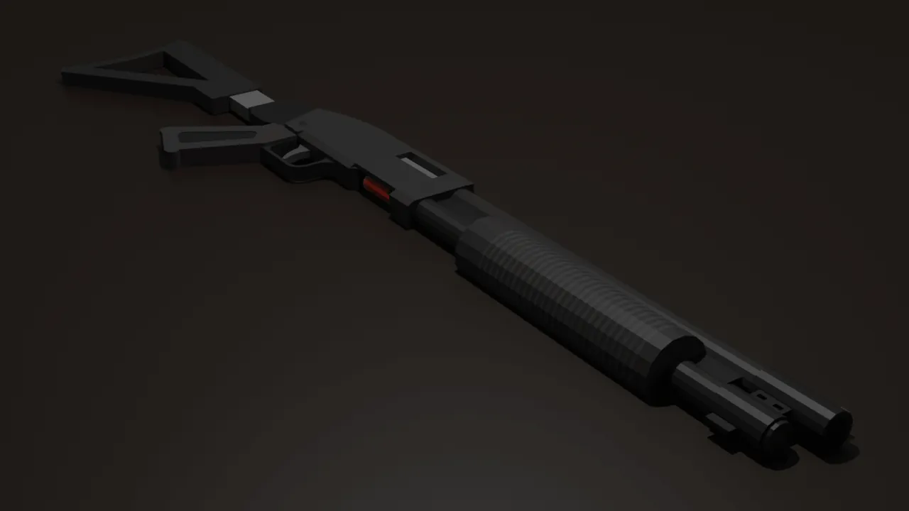 ActualGuns 3D addon: Black shotgun with textured barrel