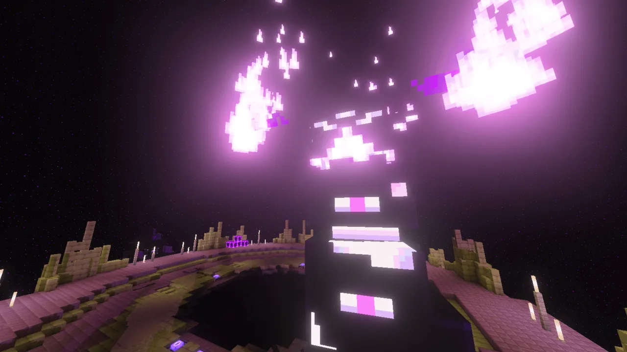 Alylica's Dungeons addon: Purple glowing boss in dark sky