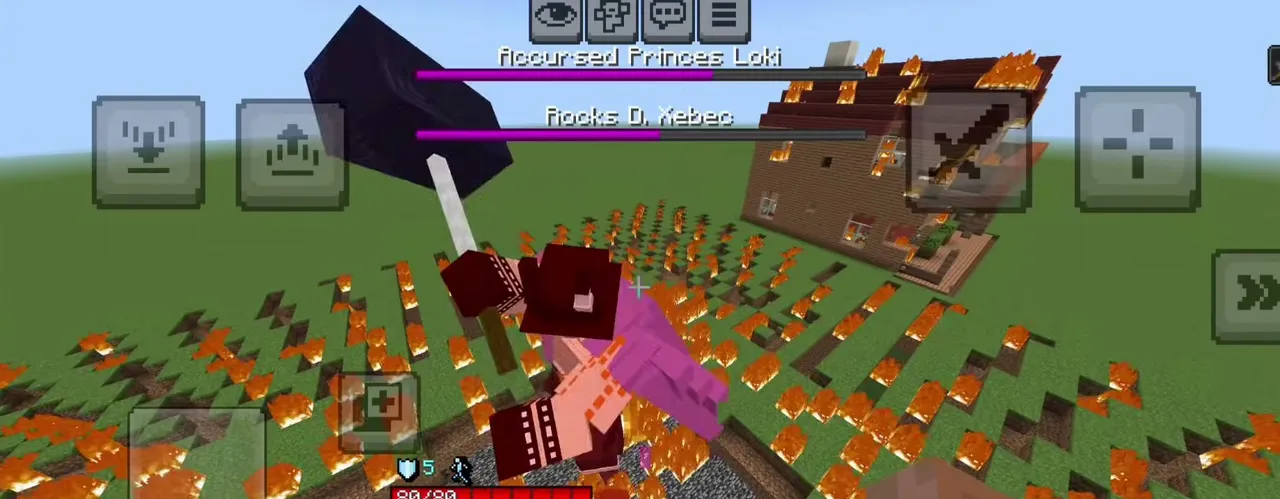 Asa’s One Piece Addon for Minecraft PE: Player holding a black shield