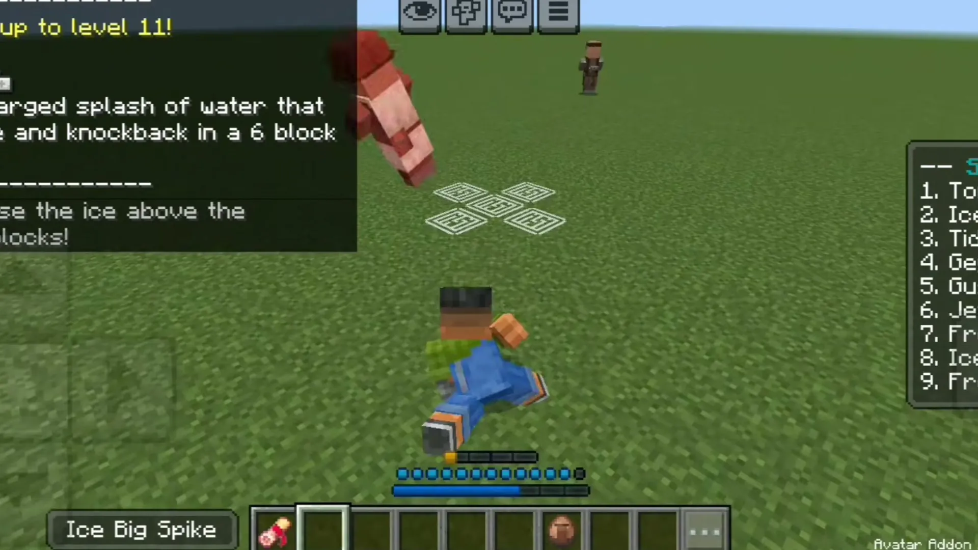 Avatar addon: Player holding Ice Big Spike in game