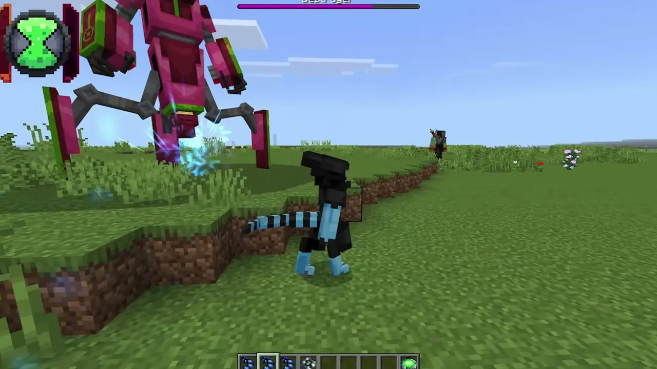Ben 10 Omni NR Addon: Player fighting giant robot alien