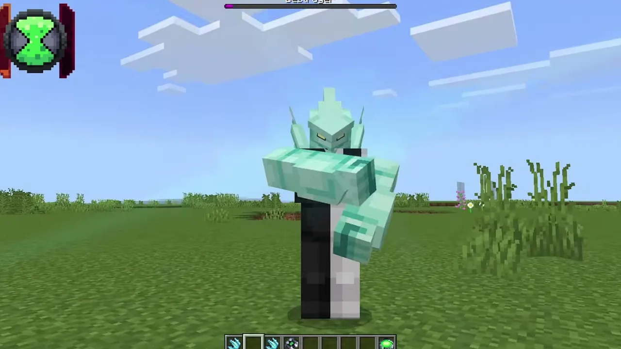 Ben 10 Omni NR Addon: Alien character standing in grassy field
