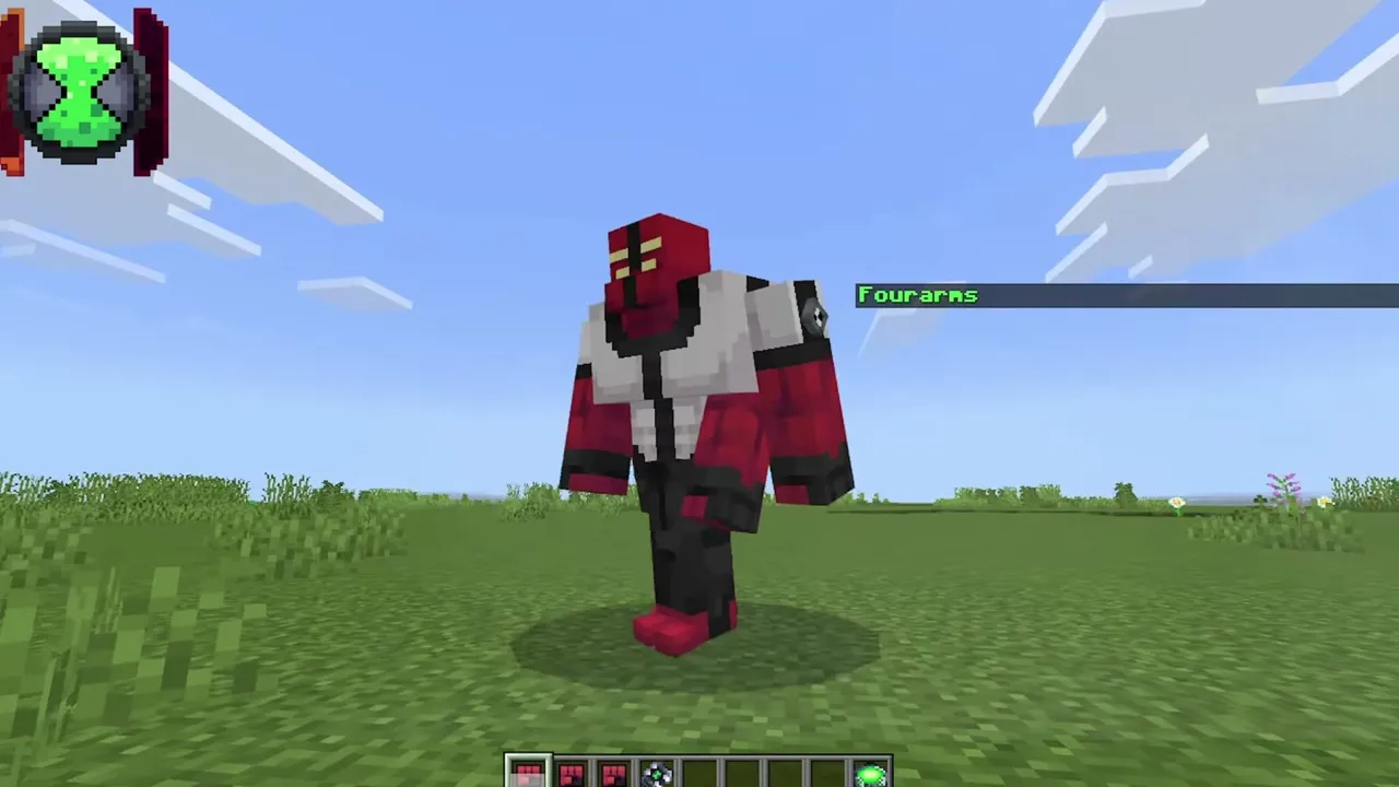 Ben 10 Omni NR Addon: Red alien with Omnitrix on arm