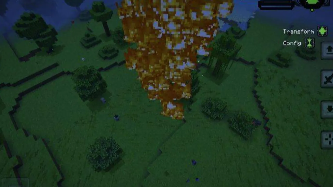 Ben 10 Ultimate addon for Minecraft PE: Heatblast alien form in game