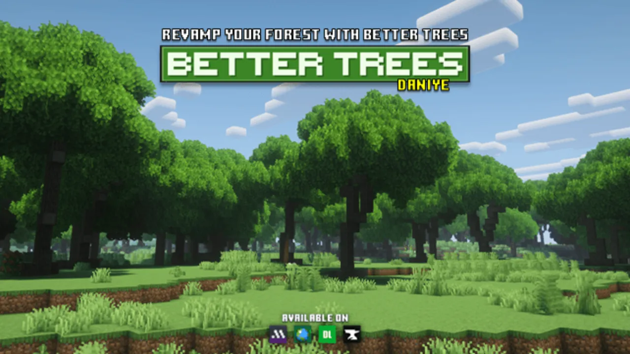 Better Trees addon for Minecraft PE: cover art