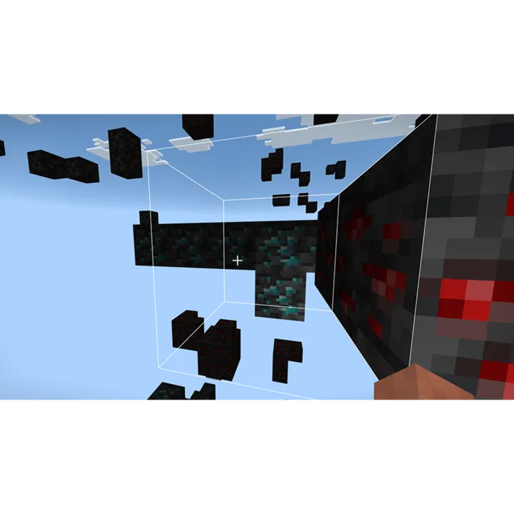Better X-Ray addon: Player mining diamond ore in the sky