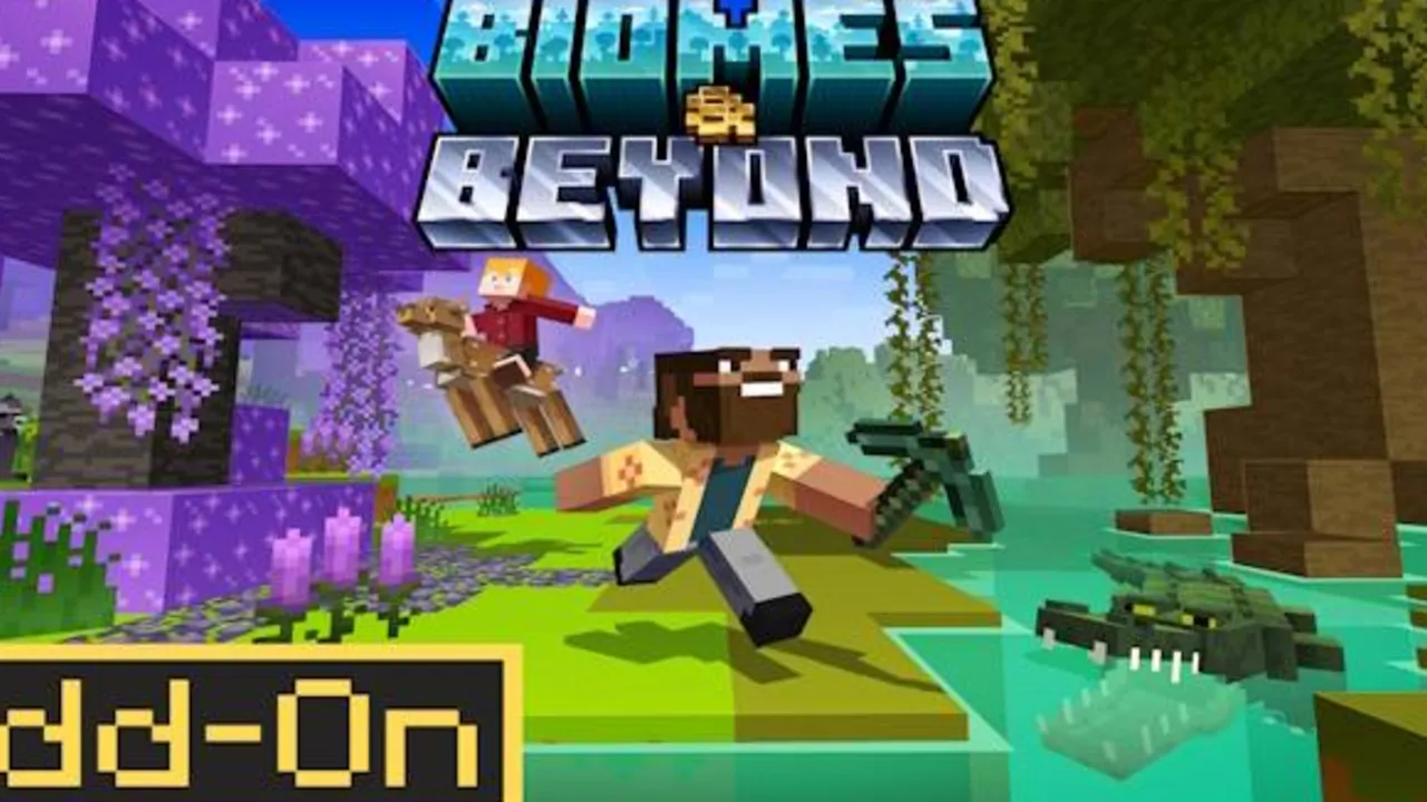 Biomes & Beyond addon for Minecraft PE: cover art