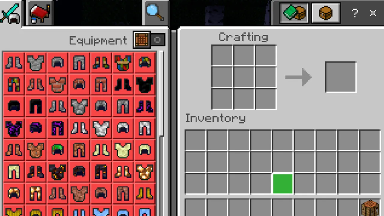 Block Armor addon: Armor inventory with amethyst chestplate and helmet