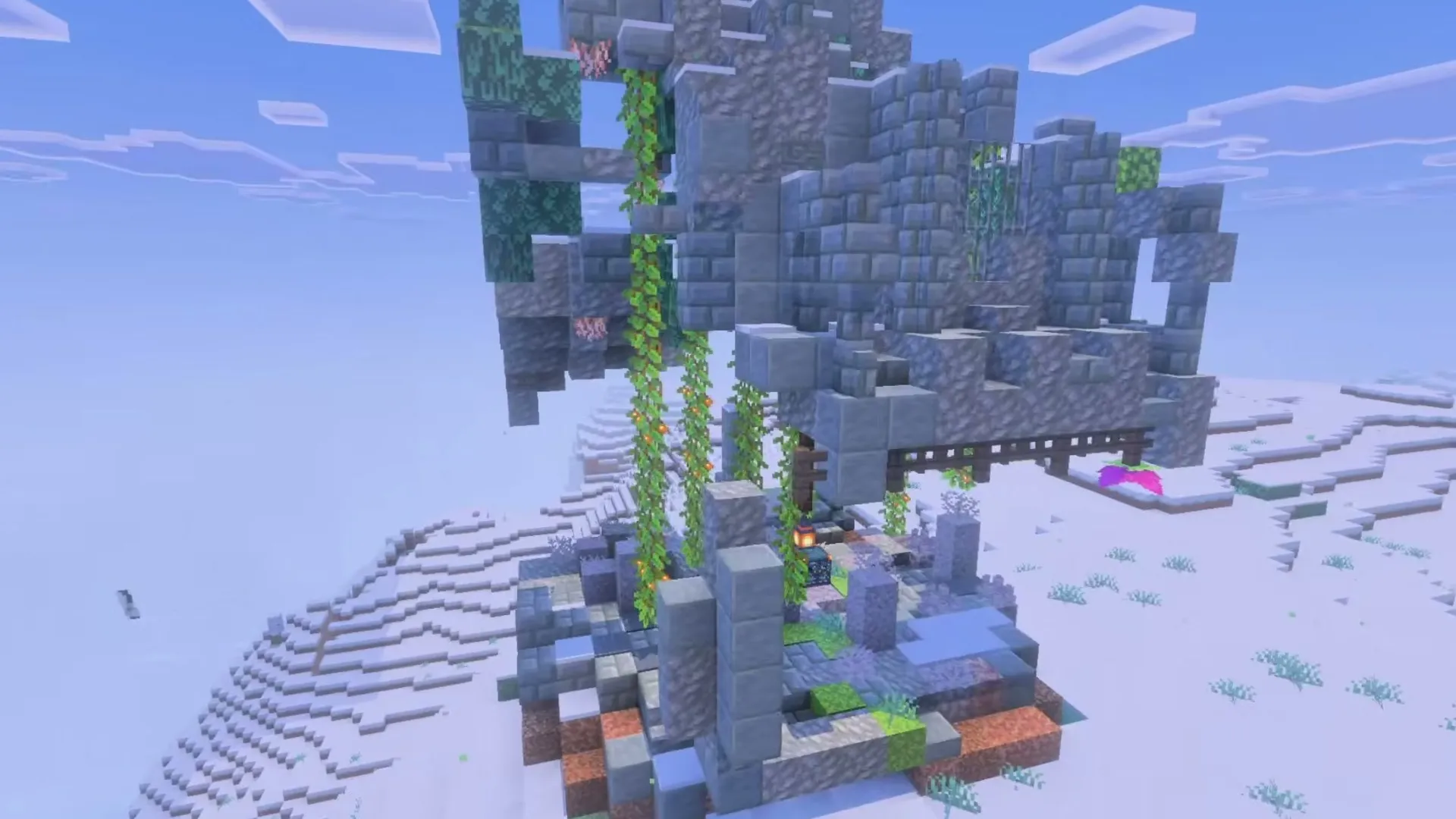 Bloomrock addon: Stone structure with vines and flowers