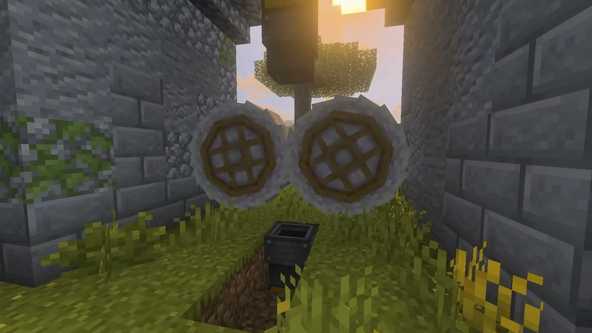 Create Bedrock addon: Stone walls with two round gates