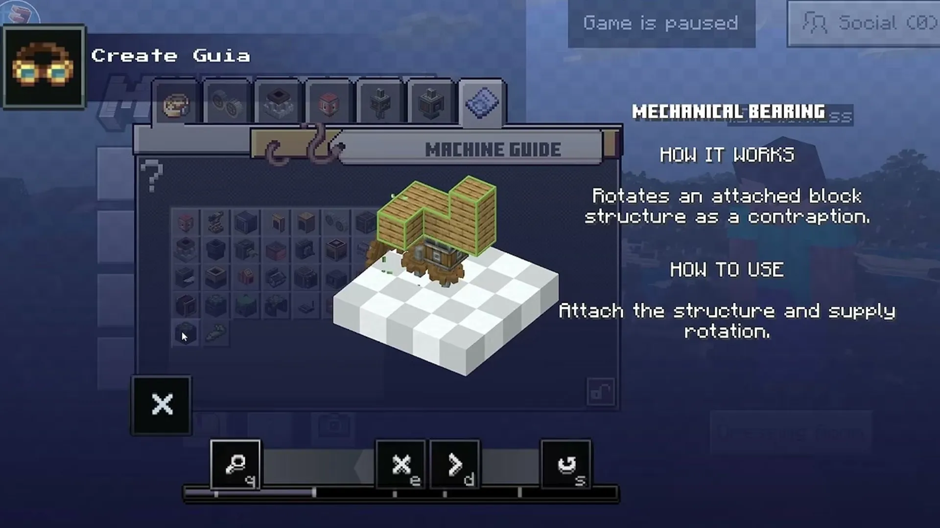 Create Bedrock addon: Machine guide for mechanical bearing