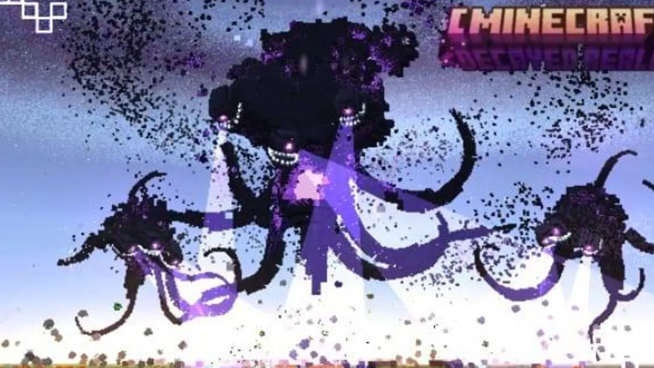 Decayed Reality addon for Minecraft PE: Purple tentacles with glowing eyes
