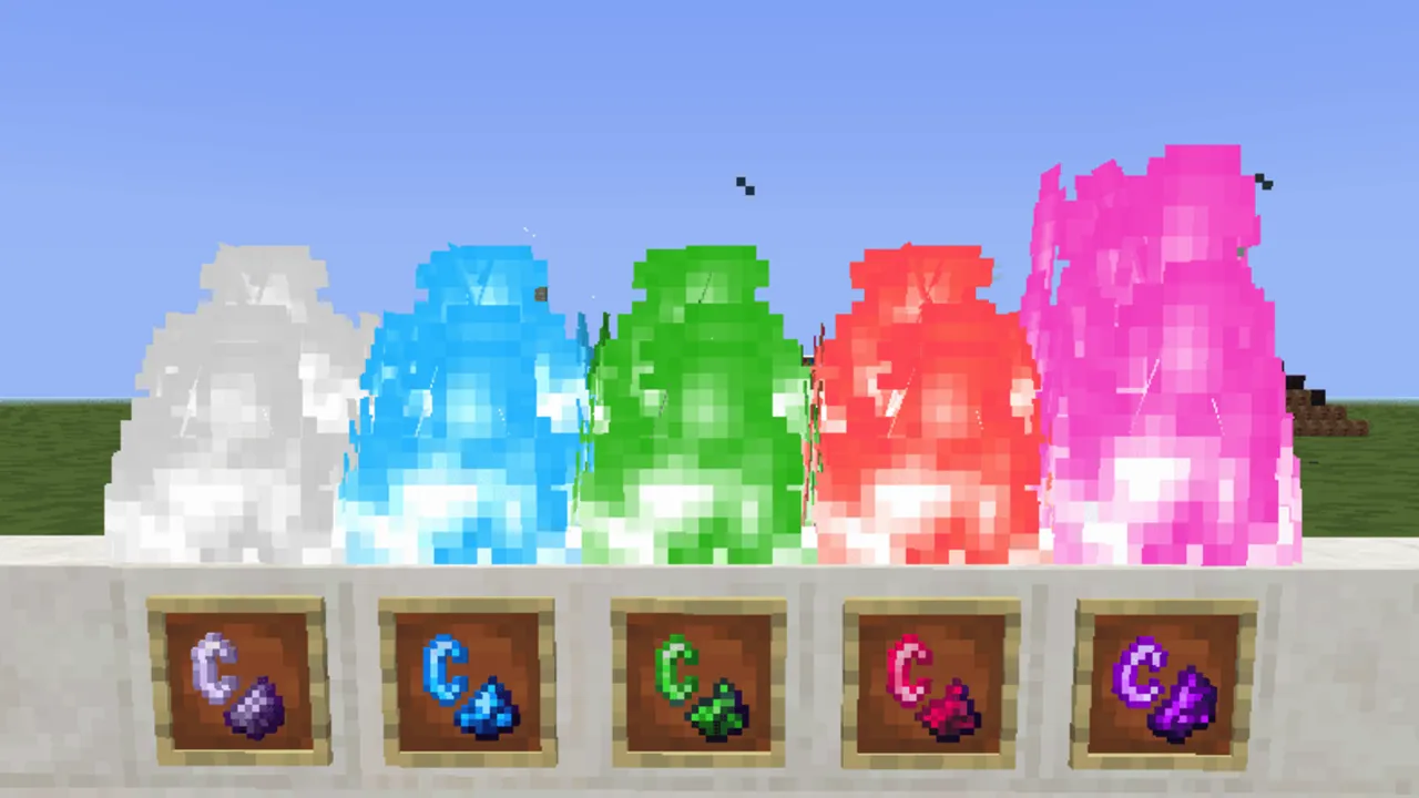 Decayed Reality addon: Colorful blocks with item icons below