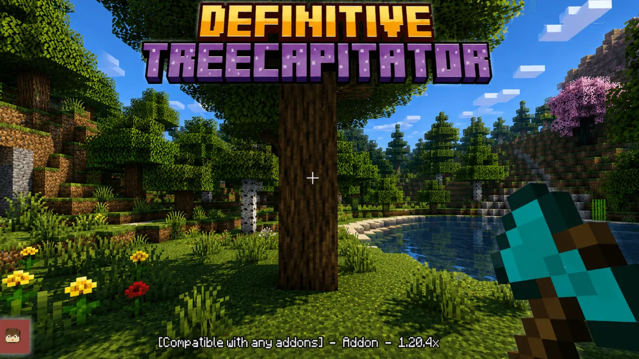 Definitive Tree Capitator addon for Minecraft PE: Tree Preview lists logs, leaves and durability cost first