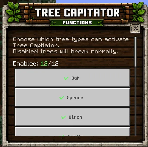 Definitive Tree Capitator addon: Bamboo