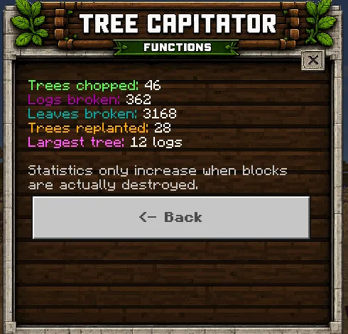 Definitive Tree Capitator addon: 🏆 Largest Tree Chopped