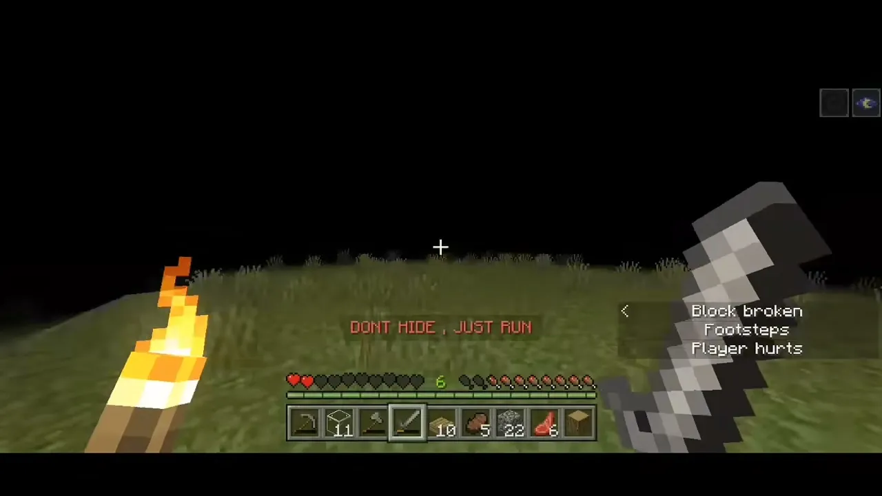 DontCry addon: The "Don't hide, just run" warning at night