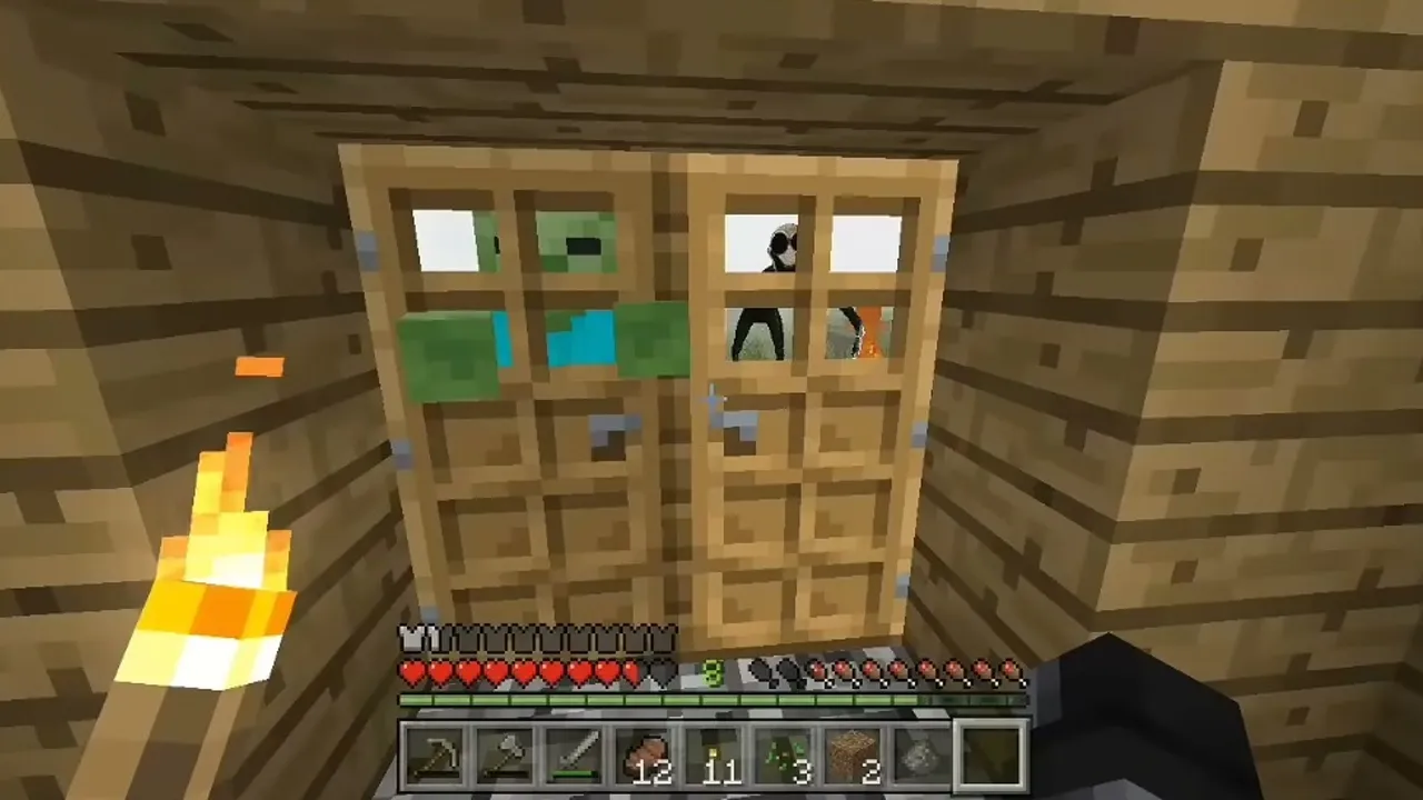 DontCry addon: A stalker looking in through the door window