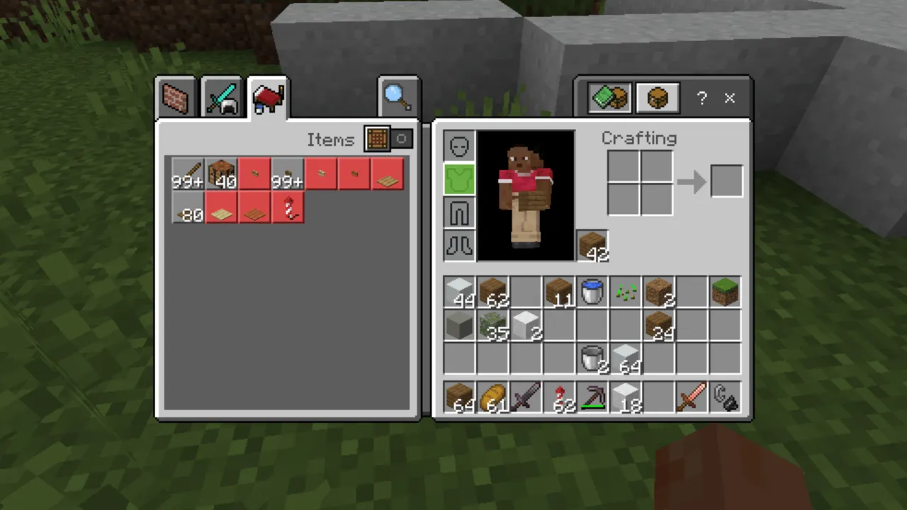 DoubleHands addon: Player holding item in left hand