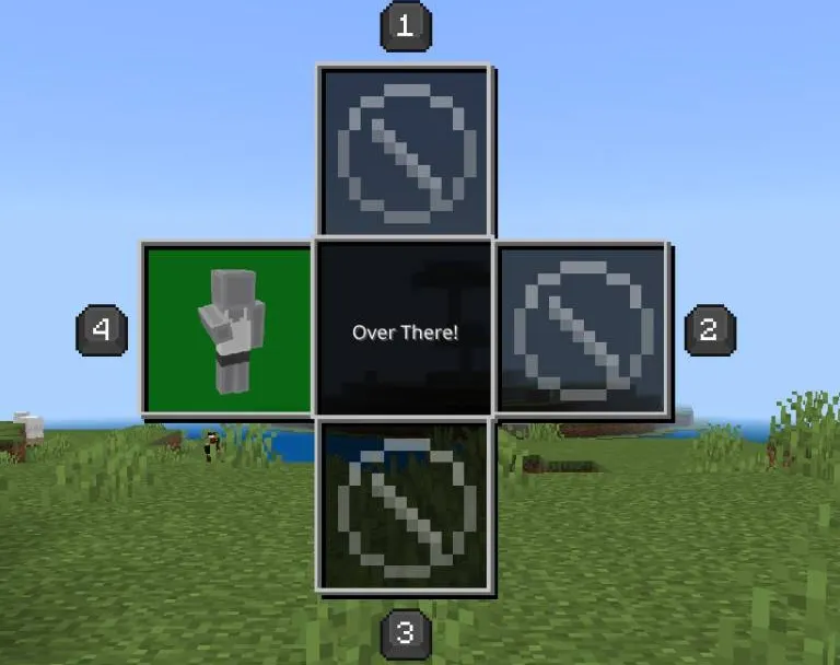 DoubleHands addon: Inventory with left hand item and "Over There!" text