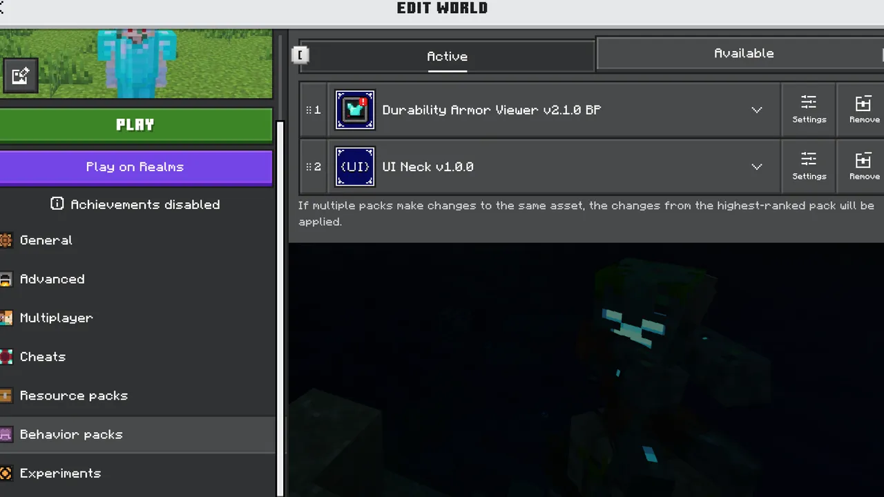 Durability Armor Viewer addon: UI Neck