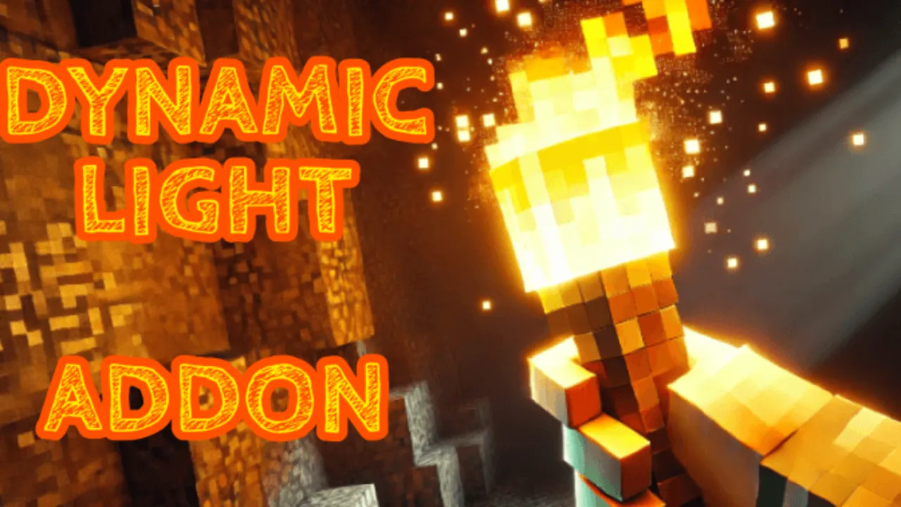 Dynamic Light Addon + Offhand Torch addon for Minecraft PE: cover art