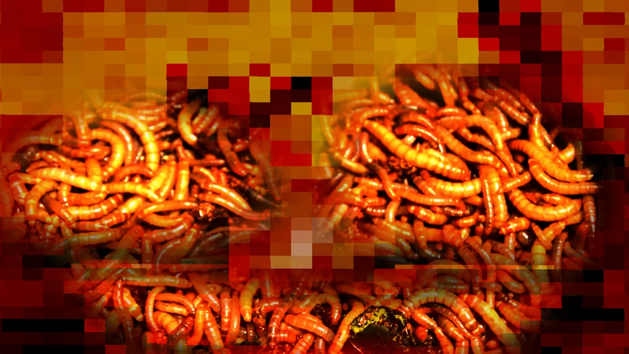 Evil Hunter addon: Piles of worms in red light