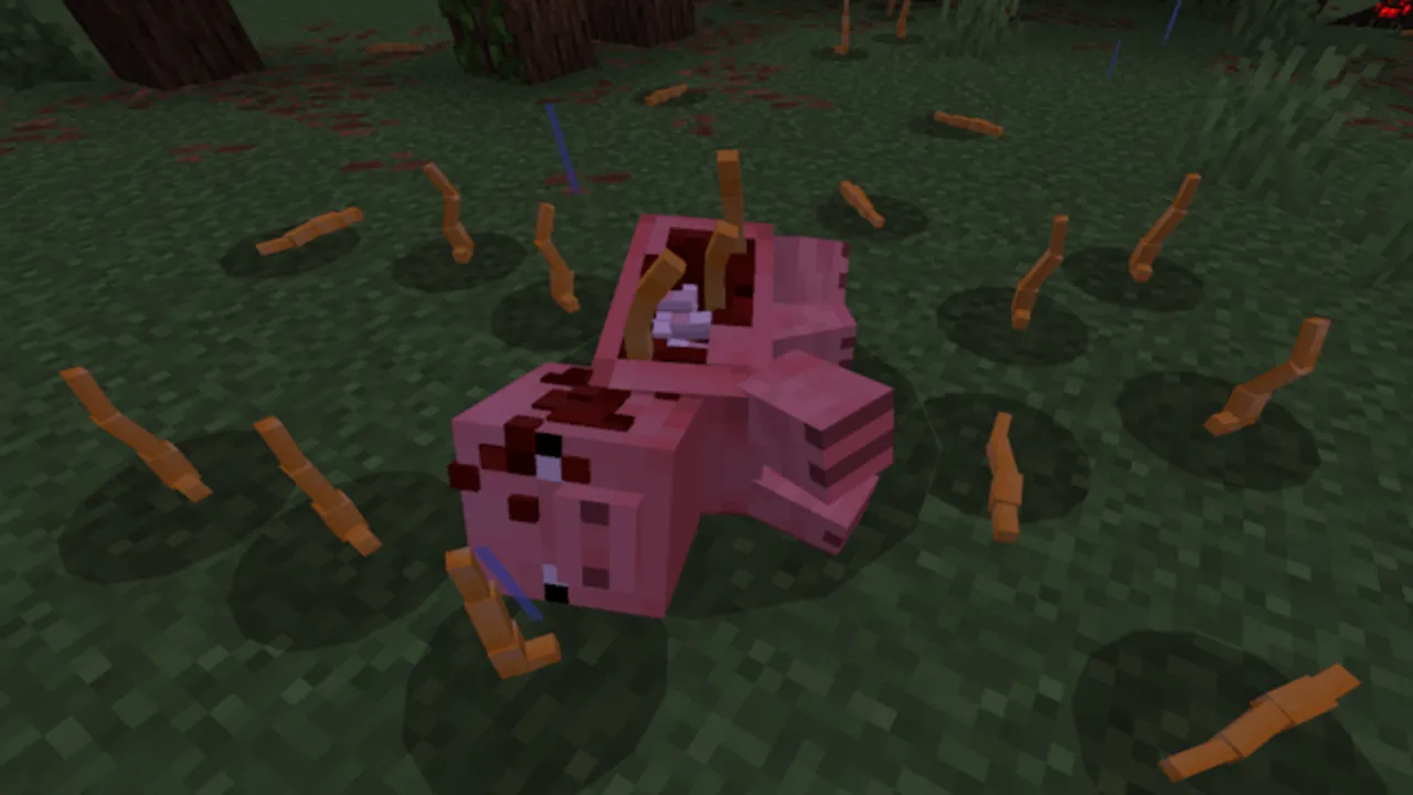 Experiment 8 addon: Pink pig with sticks around it