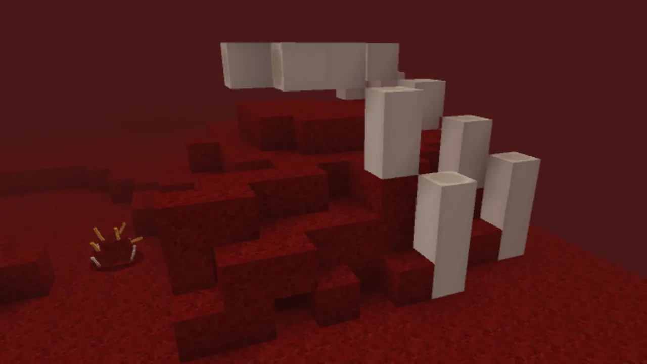 Experiment 8 addon: Red blocks with white pillars