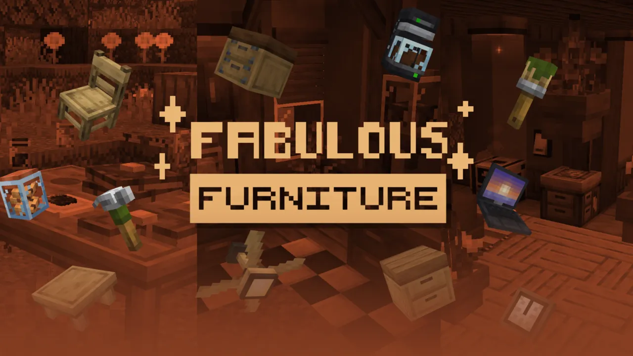 Fabulous Furniture addon for Minecraft PE: cover art