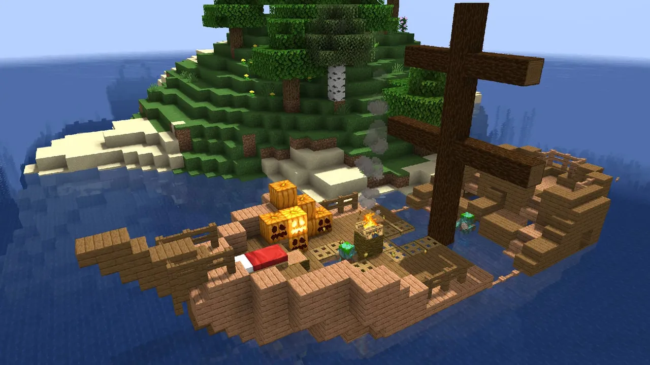 Faithful 32x addon: Island with tree and wooden structure