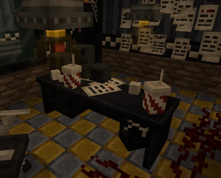 FNaF Build & Decor addon: Pizza place with blood stains