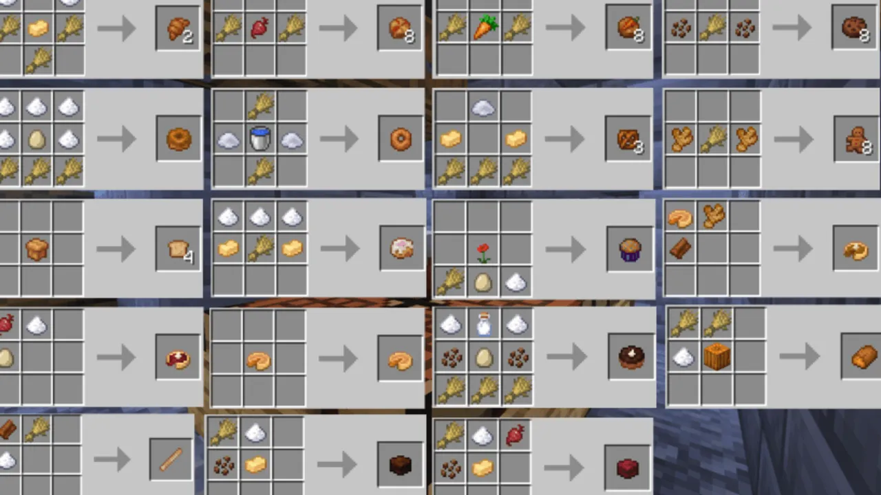 Food Expansion addon: Crafting Recipes (Some not pictured)