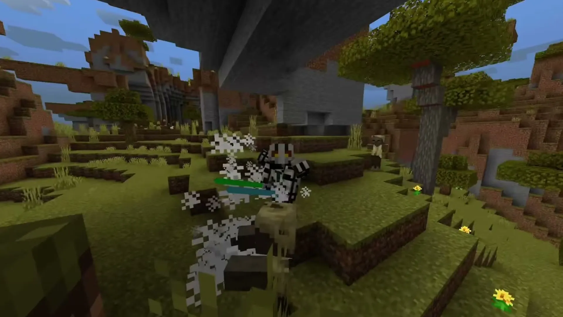 General Grievous addon: Skeletons fighting under a bridge