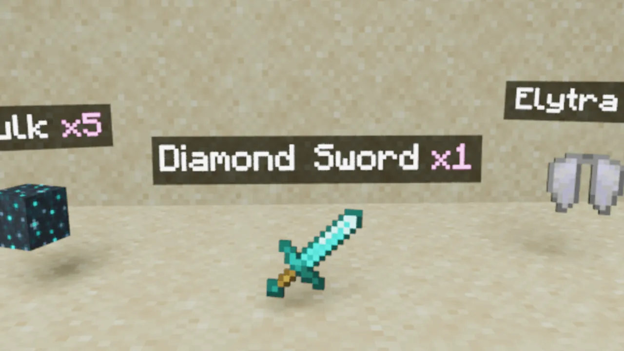 Holograms on dropped items addon for Minecraft PE: screenshot 1