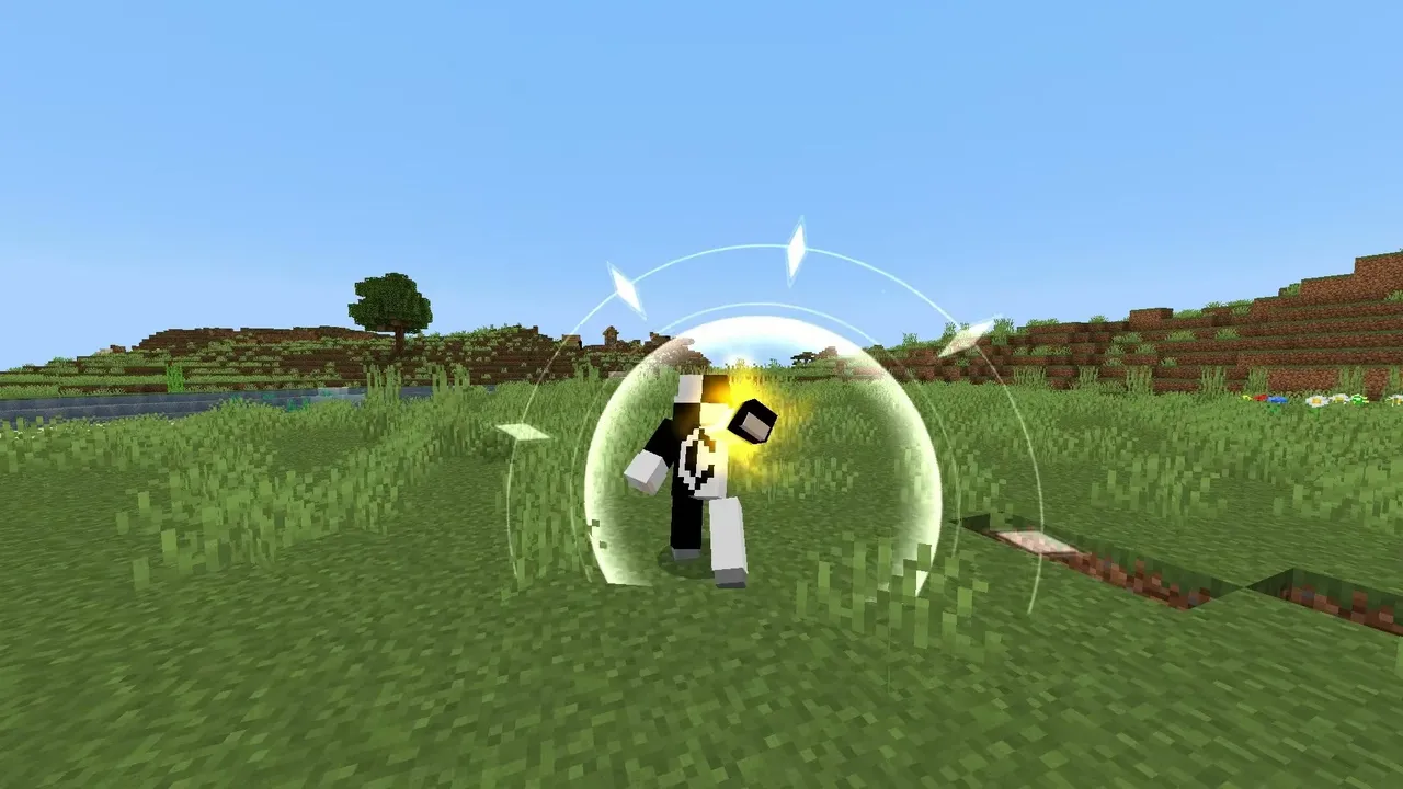 Hunter X Craft Addon: Player inside glowing bubble shield