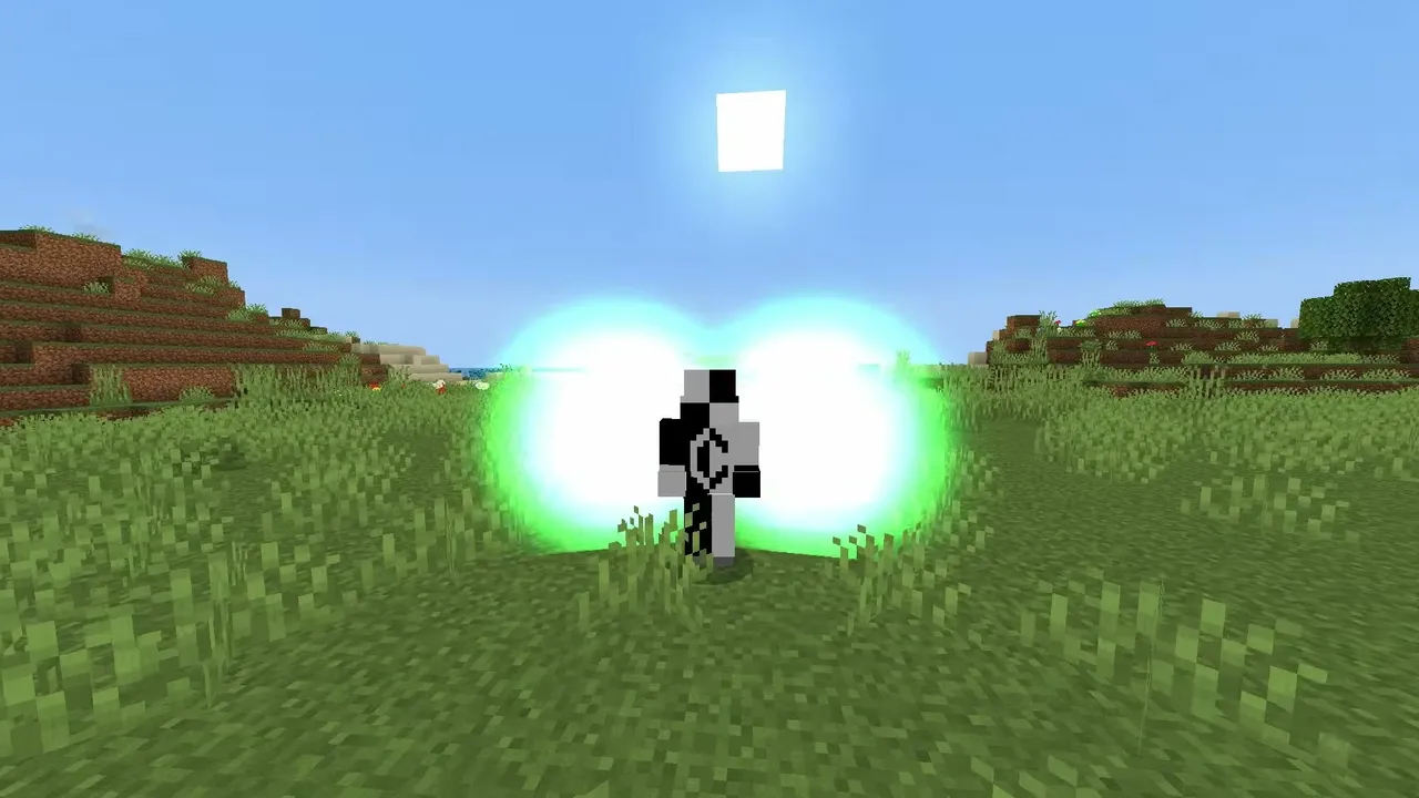 Hunter X Craft Addon: Player with glowing green aura