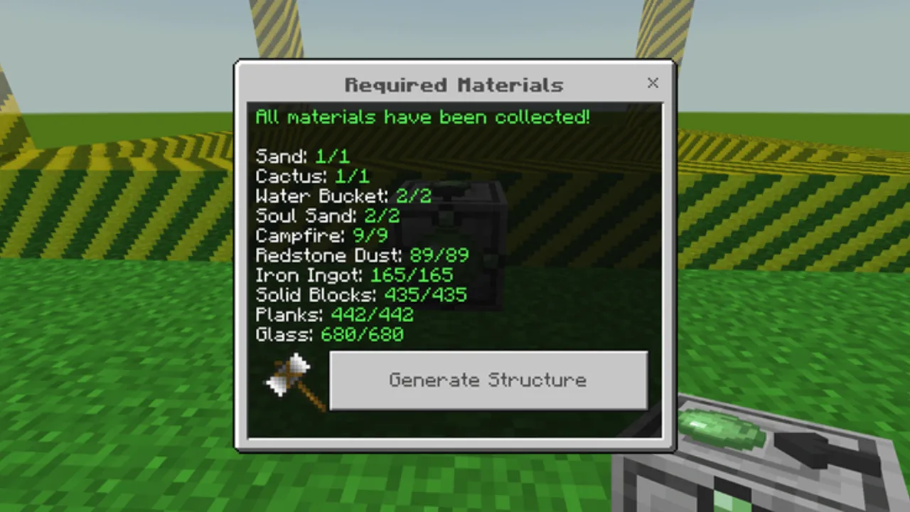 Insta Farm Addon: Materials collected for structure generation