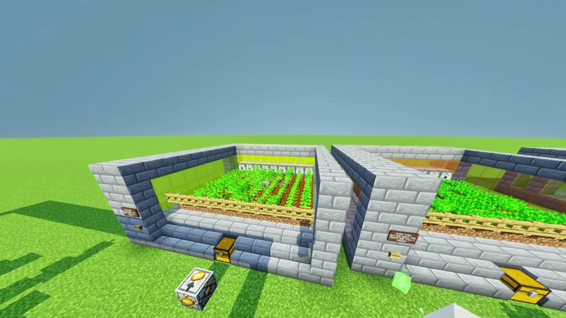 Insta Farms addon: Farming area with crops and stone walls
