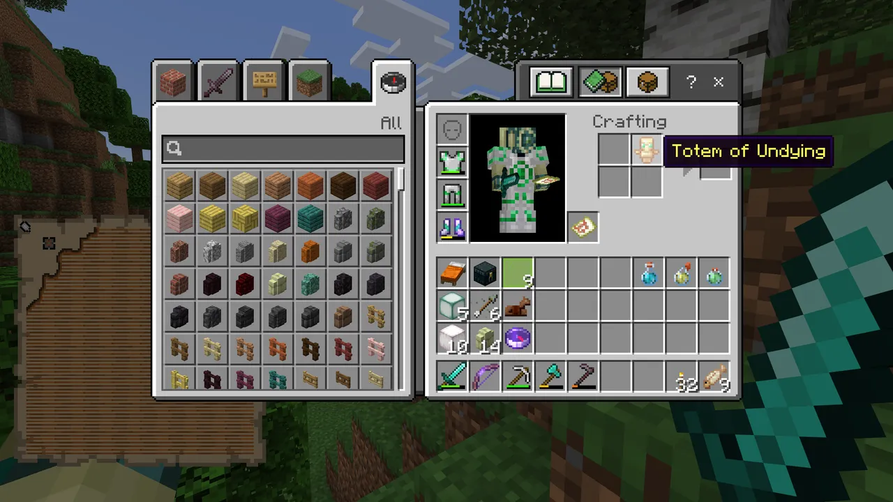 Java Aspects addon: Totem of Undying in crafting grid