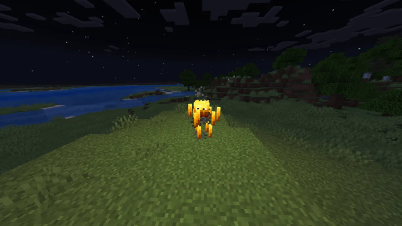 Java's Dynamic Lighting addon: Glow Squid, Magma Cube, and Blaze now emits light