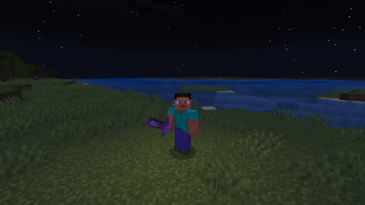 Java's Dynamic Lighting addon: Player holding glowing item near water at night