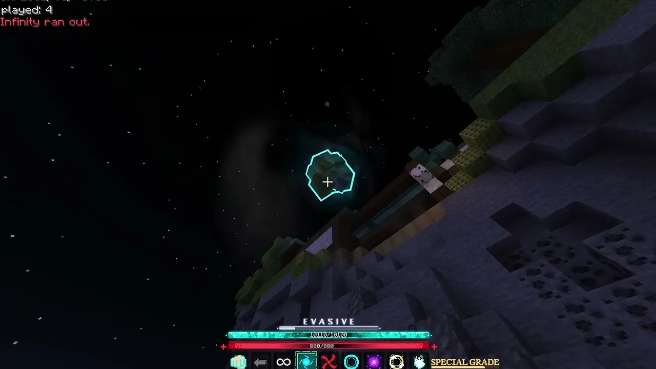 Jujutsu Awakening Lock-On Addon: Player aiming at a glowing hexagon in space