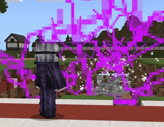 Jujutsu Craftin' Add-On by Eyebags addon: Player stands near purple energy burst