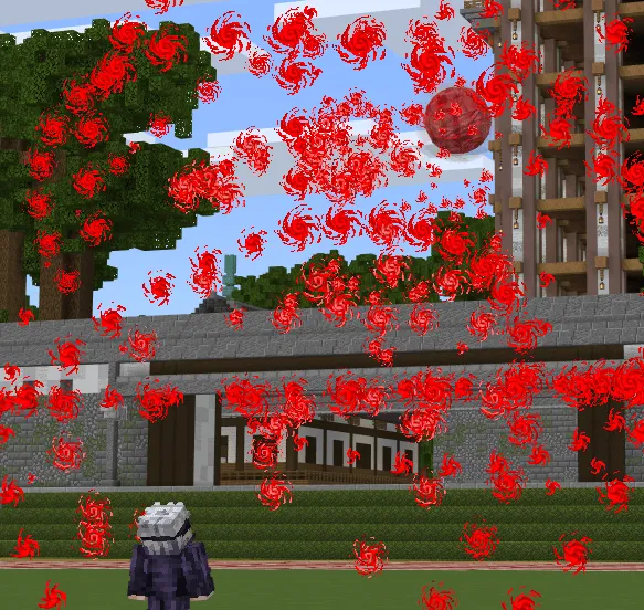 Jujutsu Craftin' Add-On by Eyebags addon: Red cursed energy swirls in sky