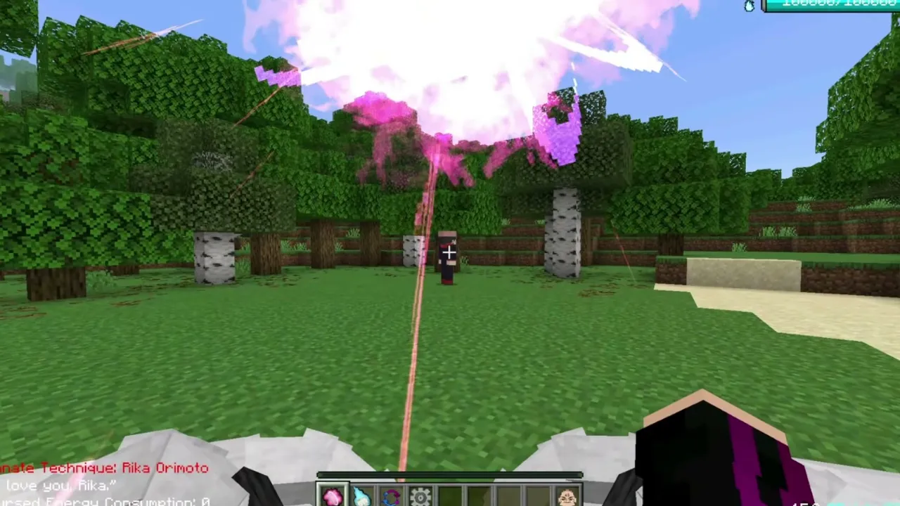 Jujutsu Kaisen Addon: Projection Sorcery addon: Pink explosion in forest